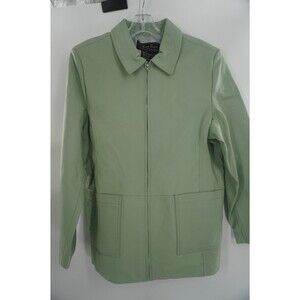 Terry Lewis Classic Luxuries 100% Genuine Leather Zip Jacket Seafoam Green Sz L